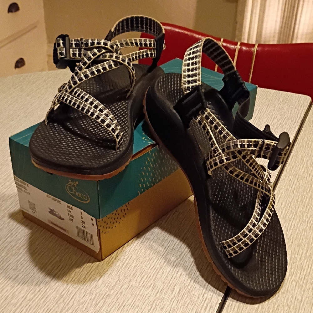 Chaco Women's Black and White Sandals